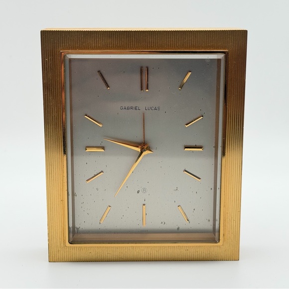 Other - GABRIEL LUCAS BRASS DESK CLOCK — SWISS MADE